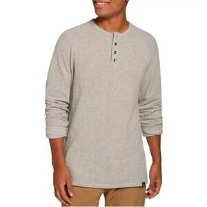 Alpine Design Men's Mountain Long Sleeve Henley Shirt Size Small NWT Heather Gra